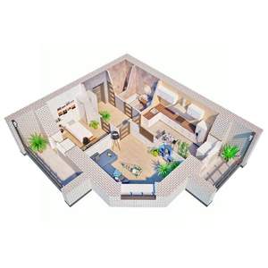 2-к квартира, строящийся дом, 58м2, 7/12 этаж
