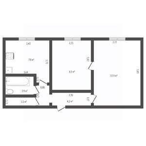 2-к квартира, вторичка, 69м2, 4/5 этаж