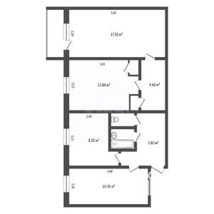 3-к квартира, вторичка, 64м2, 3/5 этаж