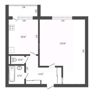 1-к квартира, вторичка, 41м2, 3/9 этаж