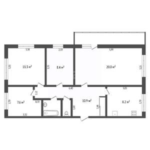 4-к квартира, вторичка, 71м2, 5/5 этаж