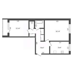 2-к квартира, вторичка, 50м2, 5/5 этаж