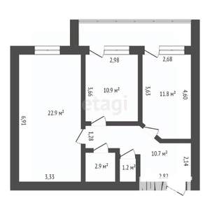2-к квартира, вторичка, 64м2, 2/9 этаж