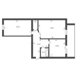 2-к квартира, вторичка, 71м2, 4/9 этаж