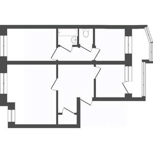 3-к квартира, вторичка, 86м2, 6/6 этаж
