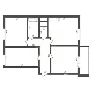3-к квартира, вторичка, 83м2, 1/10 этаж