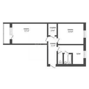 2-к квартира, вторичка, 50м2, 1/5 этаж