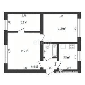 3-к квартира, вторичка, 41м2, 1/1 этаж