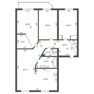 3-к квартира, вторичка, 108м2, 4/10 этаж