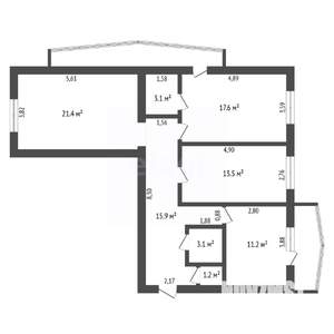 3-к квартира, вторичка, 91м2, 3/10 этаж