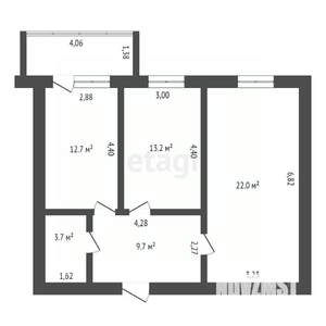 2-к квартира, вторичка, 63м2, 4/15 этаж