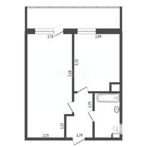 1-к квартира, вторичка, 36м2, 2/10 этаж