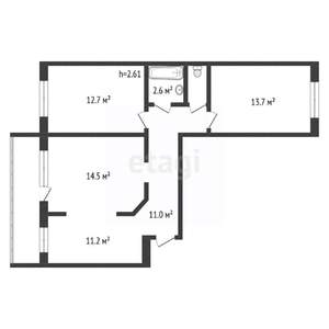 3-к квартира, вторичка, 68м2, 1/10 этаж