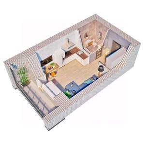 1-к квартира, строящийся дом, 32м2, 2/12 этаж