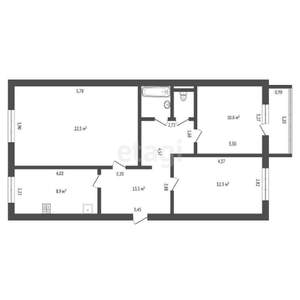 3-к квартира, вторичка, 72м2, 2/5 этаж