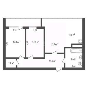 3-к квартира, вторичка, 73м2, 3/10 этаж