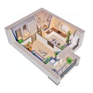 1-к квартира, строящийся дом, 42м2, 4/12 этаж