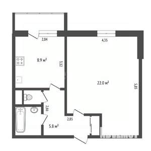 1-к квартира, вторичка, 42м2, 3/10 этаж