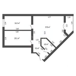 2-к квартира, вторичка, 93м2, 4/10 этаж