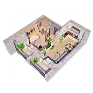 1-к квартира, строящийся дом, 44м2, 2/12 этаж