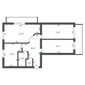 3-к квартира, вторичка, 87м2, 9/12 этаж