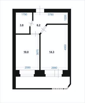 1-к квартира, вторичка, 34м2, 6/10 этаж