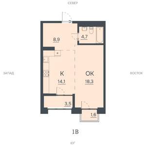 1-к квартира, строящийся дом, 51м2, 5/12 этаж