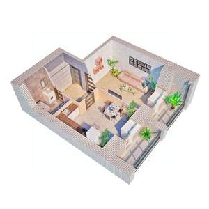 1-к квартира, строящийся дом, 46м2, 9/12 этаж