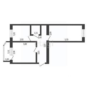 2-к квартира, вторичка, 53м2, 6/9 этаж