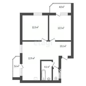 2-к квартира, сданный дом, 58м2, 7/11 этаж