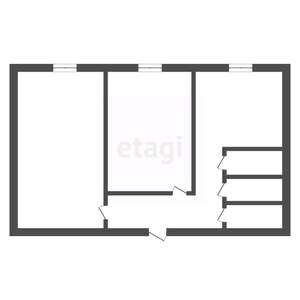2-к квартира, вторичка, 53м2, 1/5 этаж