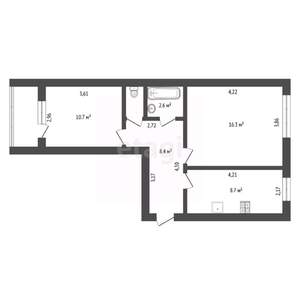 2-к квартира, вторичка, 48м2, 5/5 этаж