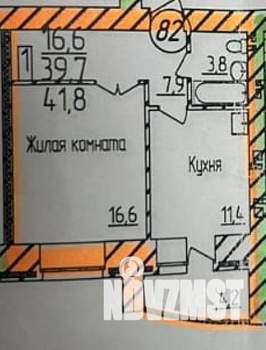 1-к квартира, вторичка, 42м2, 7/15 этаж