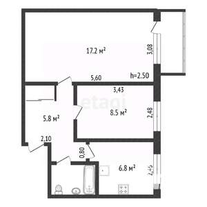 2-к квартира, вторичка, 42м2, 4/5 этаж