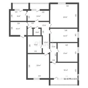 5-к квартира, вторичка, 167м2, 4/5 этаж