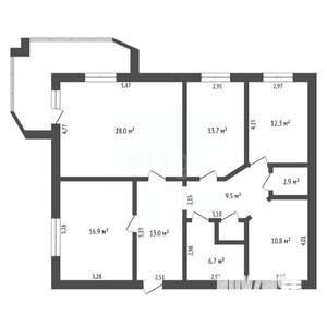 4-к квартира, вторичка, 116м2, 1/6 этаж