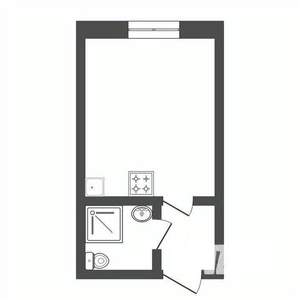 Студия квартира, вторичка, 20м2, 1/16 этаж