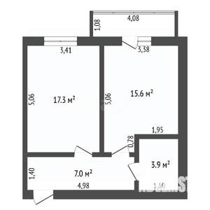 1-к квартира, вторичка, 45м2, 3/9 этаж