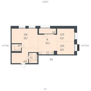 3-к квартира, строящийся дом, 99м2, 11/12 этаж