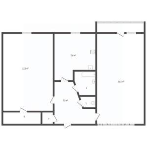 2-к квартира, вторичка, 48м2, 5/5 этаж