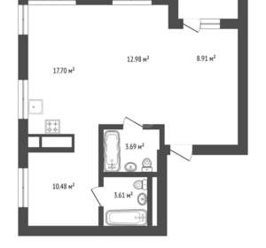 3-к квартира, вторичка, 67м2, 14/19 этаж