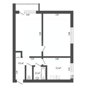 2-к квартира, вторичка, 41м2, 3/5 этаж