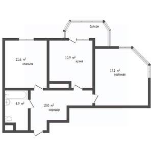 2-к квартира, вторичка, 55м2, 3/14 этаж