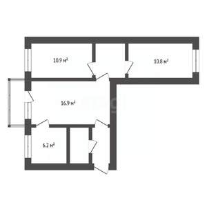 3-к квартира, вторичка, 54м2, 4/5 этаж
