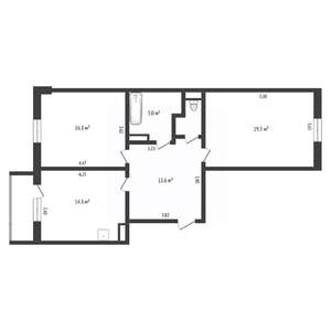 2-к квартира, вторичка, 72м2, 1/20 этаж