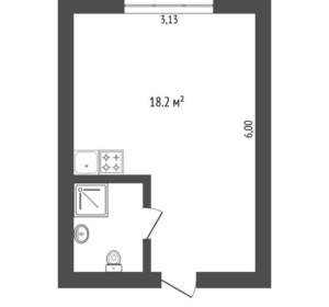 Студия квартира, вторичка, 20м2, 4/4 этаж