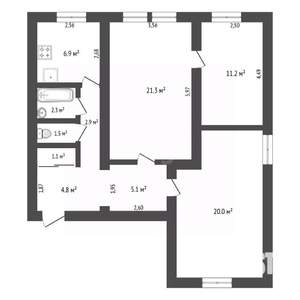 3-к квартира, вторичка, 77м2, 1/3 этаж