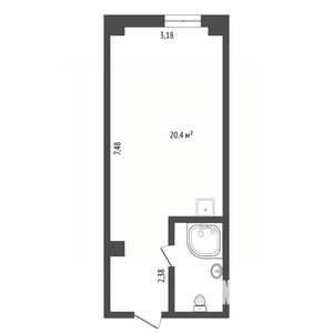 Студия квартира, вторичка, 23м2, 4/5 этаж