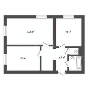2-к квартира, вторичка, 53м2, 1/5 этаж