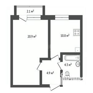 1-к квартира, вторичка, 40м2, 13/14 этаж